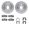 6512-67391 Brake Rotors w/5000 Advanced Brake Pads Kit with Hardware, 2007-2012 Infiniti/Nissan, Position: Front - image 1