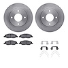 6512-67414 Brake Rotors w/5000 Advanced Brake Pads Kit with Hardware, 2007-2017 Infiniti/Nissan, Position: Front - image 1