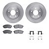 6512-67417 Brake Rotors w/5000 Advanced Brake Pads Kit with Hardware, 2013-2019 Infiniti/Nissan, Position: Front - image 1
