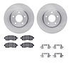 6512-67423 Brake Rotors w/5000 Advanced Brake Pads Kit with Hardware, Fits Select Infiniti/Nissan, Position: Front - image 1