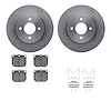 6512-67429 Brake Rotors w/5000 Advanced Brake Pads Kit with Hardware, 1978-1982 Infiniti/Nissan, Position: Front - image 1