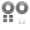 6512-67432 Brake Rotors w/5000 Advanced Brake Pads Kit with Hardware, 1980-1982 Infiniti/Nissan, Position: Front