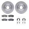 6512-67454 Brake Rotors w/5000 Advanced Brake Pads Kit with Hardware, 2002-2006 Infiniti/Nissan, Position: Front - image 1