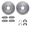 6512-67462 Brake Rotors w/5000 Advanced Brake Pads Kit with Hardware, 2008-2013 Infiniti/Nissan, Position: Rear - image 1