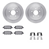 6512-67468 Brake Rotors w/5000 Advanced Brake Pads Kit with Hardware, Fits Select Infiniti/Nissan, Position: Rear - image 1