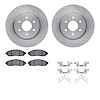 6512-67477 Brake Rotors w/5000 Advanced Brake Pads Kit with Hardware, Fits Select Multiple Makes/Models, Position: Front - image 1