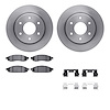 6512-67489 Brake Rotors w/5000 Advanced Brake Pads Kit with Hardware, 2005-2007 Infiniti/Nissan, Position: Front - image 1