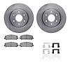 6512-67492 Brake Rotors w/5000 Advanced Brake Pads Kit with Hardware, 2005-2007 Infiniti/Nissan, Position: Front - image 1