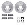 6512-67495 Brake Rotors w/5000 Advanced Brake Pads Kit with Hardware, Fits Select Infiniti/Nissan, Position: Front - image 1