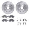 6512-67498 Brake Rotors w/5000 Advanced Brake Pads Kit with Hardware, 2008-2011 Infiniti/Nissan, Position: Front - image 1