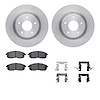 6512-67506 Brake Rotors w/5000 Advanced Brake Pads Kit with Hardware, 2011-2019 Infiniti/Nissan, Position: Front - image 1