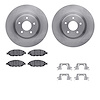 6512-67528 Brake Rotors w/5000 Advanced Brake Pads Kit with Hardware, Fits Select Infiniti/Nissan, Position: Front - image 1
