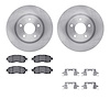 6512-67534 Brake Rotors w/5000 Advanced Brake Pads Kit with Hardware, 2014-2017 Infiniti/Nissan, Position: Front - image 1