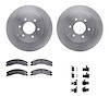 6512-67543 Brake Rotors w/5000 Advanced Brake Pads Kit with Hardware, Fits Select Infiniti/Nissan, Position: Front - image 1