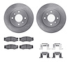 6512-68014 Brake Rotors w/5000 Advanced Brake Pads Kit with Hardware, 1990-1992 Infiniti/Nissan, Position: Front - image 1