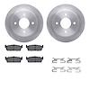 6512-68020 Brake Rotors w/5000 Advanced Brake Pads Kit with Hardware, 1990-1992 Infiniti/Nissan, Position: Rear - image 1