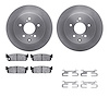 6512-68026 Brake Rotors w/5000 Advanced Brake Pads Kit with Hardware, 1990-1993 Infiniti/Nissan, Position: Rear - image 1