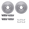 6512-68032 Brake Rotors w/5000 Advanced Brake Pads Kit with Hardware, 1993-2001 Infiniti/Nissan, Position: Rear - image 1