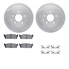 6512-68038 Brake Rotors w/5000 Advanced Brake Pads Kit with Hardware, 2002-2006 Infiniti/Nissan, Position: Rear - image 1