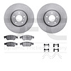 6512-68059 Brake Rotors w/5000 Advanced Brake Pads Kit with Hardware, 2007-2015 Infiniti/Nissan, Position: Front - image 1