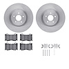 6512-68062 Brake Rotors w/5000 Advanced Brake Pads Kit with Hardware, Fits Select Infiniti/Nissan, Position: Front - image 1