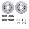 6512-68069 Brake Rotors w/5000 Advanced Brake Pads Kit with Hardware, 2005-2013 Infiniti/Nissan, Position: Front - image 1