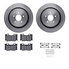 6512-68074 Brake Rotors w/5000 Advanced Brake Pads Kit with Hardware, Fits Select Infiniti/Nissan, Position: Rear - image 1