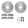 6512-68077 Brake Rotors w/5000 Advanced Brake Pads Kit with Hardware, Fits Select Infiniti/Nissan, Position: Front - image 1