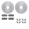 6512-68080 Brake Rotors w/5000 Advanced Brake Pads Kit with Hardware, Fits Select Infiniti/Nissan, Position: Rear - image 1