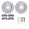 6512-68083 Brake Rotors w/5000 Advanced Brake Pads Kit with Hardware, Fits Select Infiniti/Nissan, Position: Front - image 1