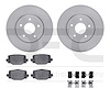 6512-68086 Brake Rotors w/5000 Advanced Brake Pads Kit with Hardware, Fits Select Infiniti/Nissan, Position: Rear - image 1