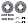 6512-72050 Brake Rotors w/5000 Advanced Brake Pads Kit with Hardware, 1985-1990 Multiple Makes/Models, Position: Front - image 1