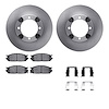 6512-72055 Brake Rotors w/5000 Advanced Brake Pads Kit with Hardware, 1991-1992 Multiple Makes/Models, Position: Front - image 1