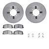 6512-72092 Brake Rotors w/5000 Advanced Brake Pads Kit with Hardware, 1984-1990 Multiple Makes/Models, Position: Front - image 1