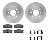 6512-72140 Brake Rotors w/5000 Advanced Brake Pads Kit with Hardware, 1989-1997 Multiple Makes/Models, Position: Front - image 1