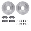 6512-72142 Brake Rotors w/5000 Advanced Brake Pads Kit with Hardware, 1999-2001 Kia/Hyundai/Genesis, Position: Front - image 1