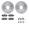 6512-72143 Brake Rotors w/5000 Advanced Brake Pads Kit with Hardware, 1998-2001 Kia/Hyundai/Genesis, Position: Front - image 1