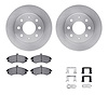 6512-72147 Brake Rotors w/5000 Advanced Brake Pads Kit with Hardware, 2002-2005 Kia/Hyundai/Genesis, Position: Front - image 1