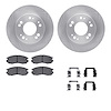 6512-72164 Brake Rotors w/5000 Advanced Brake Pads Kit with Hardware, 1990-2005 Multiple Makes/Models, Position: Front - image 1