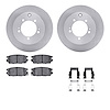 6512-72176 Brake Rotors w/5000 Advanced Brake Pads Kit with Hardware, 1992-1996 Mitsubishi, Position: Rear - image 1