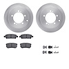 6512-72180 Brake Rotors w/5000 Advanced Brake Pads Kit with Hardware, 2004-2007 Mitsubishi, Position: Rear - image 1