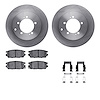6512-72191 Brake Rotors w/5000 Advanced Brake Pads Kit with Hardware, 1994-1995 Multiple Makes/Models, Position: Rear - image 1