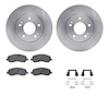 6512-72208 Brake Rotors w/5000 Advanced Brake Pads Kit with Hardware, 2000-2012 Multiple Makes/Models, Position: Front - image 1