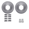 6512-72317 Brake Rotors w/5000 Advanced Brake Pads Kit with Hardware, 2010-2011 Freightliner, Position: Front