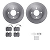 6512-73100 Brake Rotors w/5000 Advanced Brake Pads Kit with Hardware, 1978-1979 Audi/Volkswagen, Position: Front - image 1