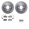 6512-73101 Brake Rotors w/5000 Advanced Brake Pads Kit with Hardware, 1983-1985 Audi/Volkswagen, Position: Front - image 1