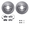 6512-73102 Brake Rotors w/5000 Advanced Brake Pads Kit with Hardware, 1983-1985 Audi/Volkswagen, Position: Front - image 1