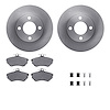 6512-73103 Brake Rotors w/5000 Advanced Brake Pads Kit with Hardware, 1980-1983 Audi/Volkswagen, Position: Front - image 1