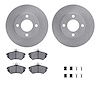 6512-73121 Brake Rotors w/5000 Advanced Brake Pads Kit with Hardware, 1984-1987 Audi/Volkswagen, Position: Front - image 1