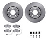 6512-73132 Brake Rotors w/5000 Advanced Brake Pads Kit with Hardware, 1986-1991 Audi/Volkswagen, Position: Front - image 1